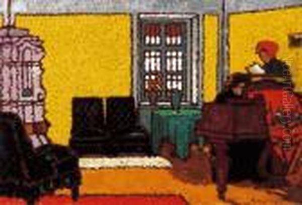 Yellow Piano Room Ii. Oil Painting by Jozsef Rippl-Ronai