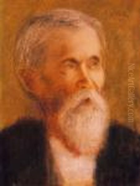 Portrait Of The Kossuth-devoted Uncle Rippl, Janos Ronai (1832-1915) ), About 1914-15 Oil Painting by Jozsef Rippl-Ronai