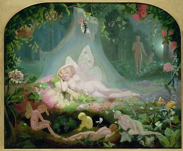 There Sleeps Titania, 1872 Oil Painting by John Simmons