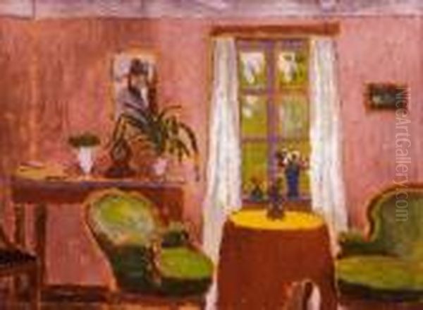 Room With Green Armchairs Oil Painting by Jozsef Rippl-Ronai