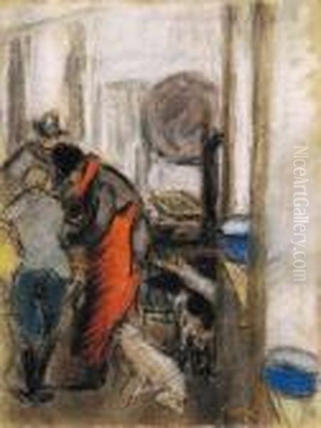 Flox Es Filox In The Kitchen Oil Painting by Jozsef Rippl-Ronai