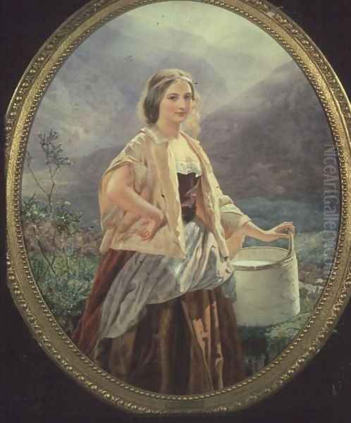 The Milkmaid Oil Painting by John Simmons