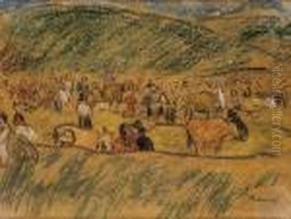 Animal Fair Oil Painting by Jozsef Rippl-Ronai