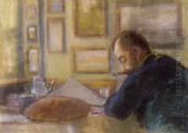 The Railway Station's Boss In Aszalo (odon Rippl-ronai) Oil Painting by Jozsef Rippl-Ronai