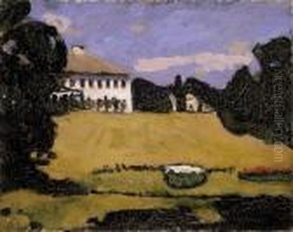 Castle In Kortvelyes, About 1900 Oil Painting by Jozsef Rippl-Ronai