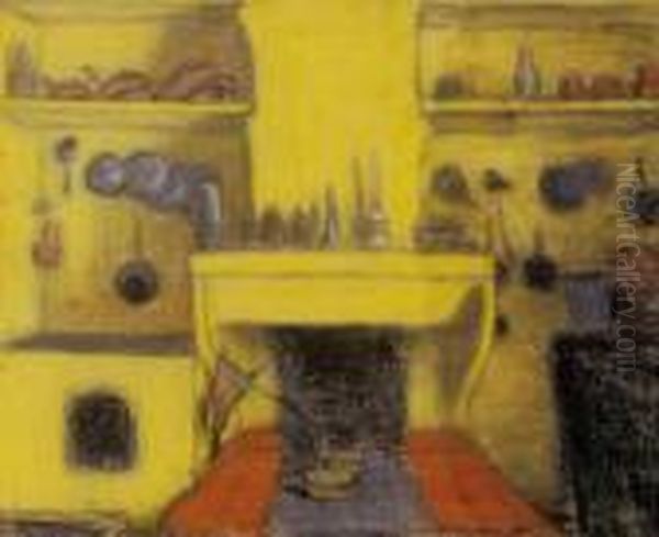 Kitchen Detail Oil Painting by Jozsef Rippl-Ronai