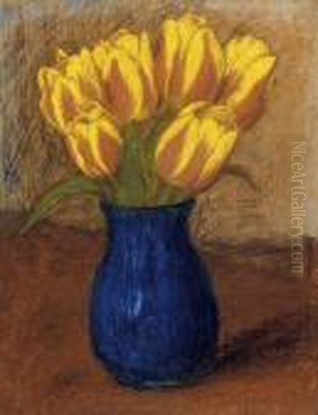 Tulips Oil Painting by Jozsef Rippl-Ronai