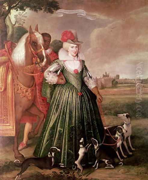 Anne of Denmark, 1617 Oil Painting by Paulus Van Somer