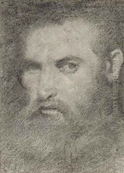 Head of a bearded man, in three-quarter profile to the left Oil Painting by Giovanni Girolamo Savoldo