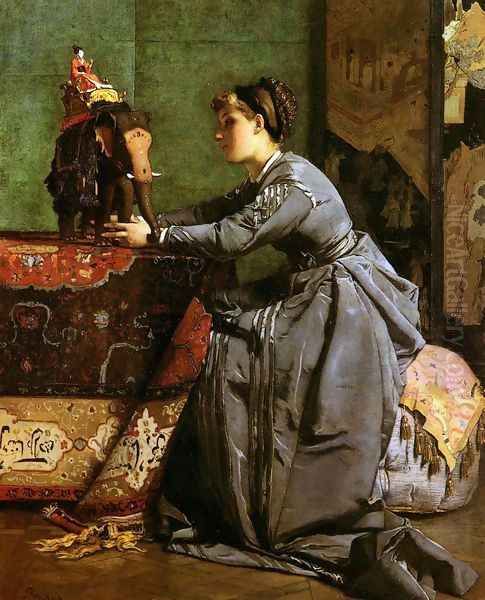 India in Paris, The Exotic Curio Oil Painting by Alfred Stevens