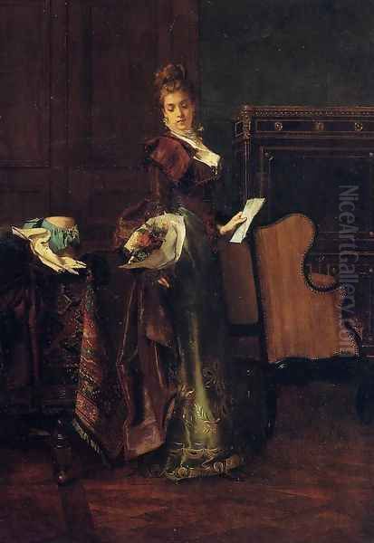 The Love Letter Oil Painting by Alfred Stevens