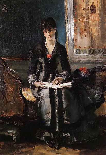 Portrait of a Young Woman Oil Painting by Alfred Stevens