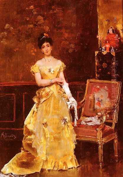 Preparing For The Ball Oil Painting by Alfred Stevens