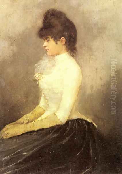 The Baroness von Munchhausen Oil Painting by Alfred Stevens