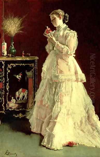 The Lady in Pink 1867 Oil Painting by Alfred Stevens