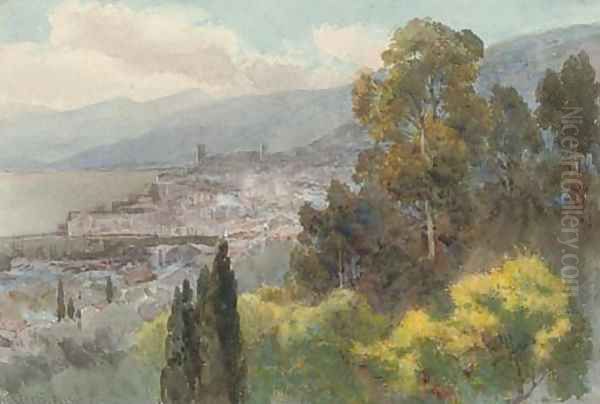 View of Cannes Oil Painting by Alfred Stevens