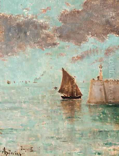 Bords de mer a Treport Oil Painting by Alfred Stevens