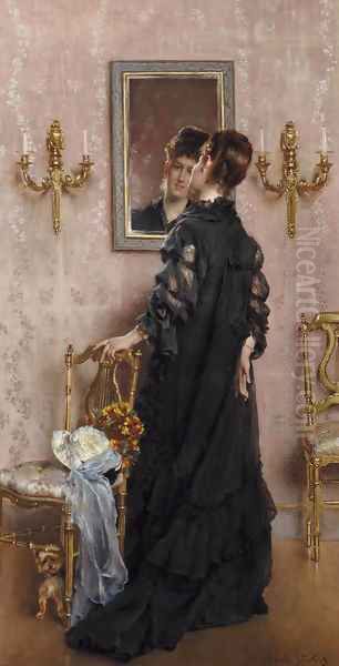 La visite Oil Painting by Alfred Stevens