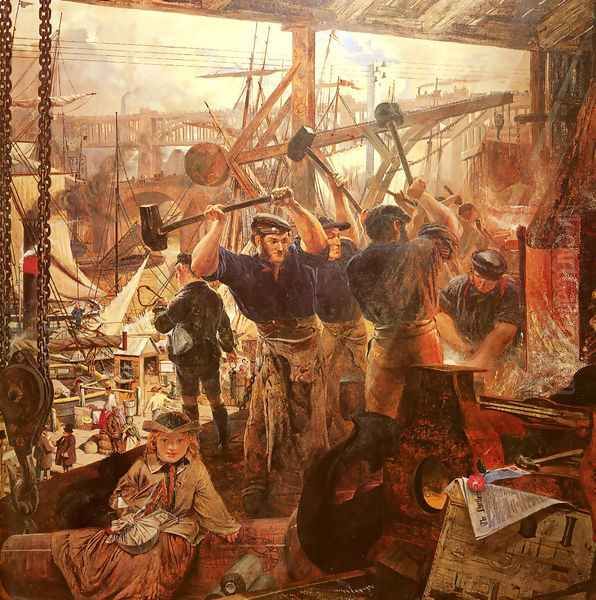 Iron and Coal Oil Painting by William Bell Scott