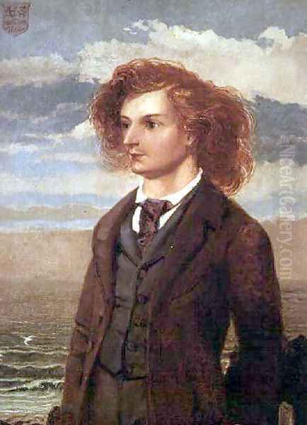 Portrait of Algernon Charles Swinburne 1837-1909 Oil Painting by William Bell Scott