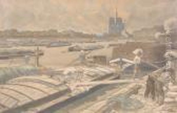 Le Port De Paris Au Debut Du Xxe Siecle by Henry Parsons Riviere