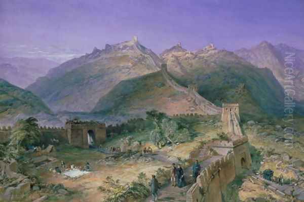 The Great Wall of China, 1886 Oil Painting by William Simpson