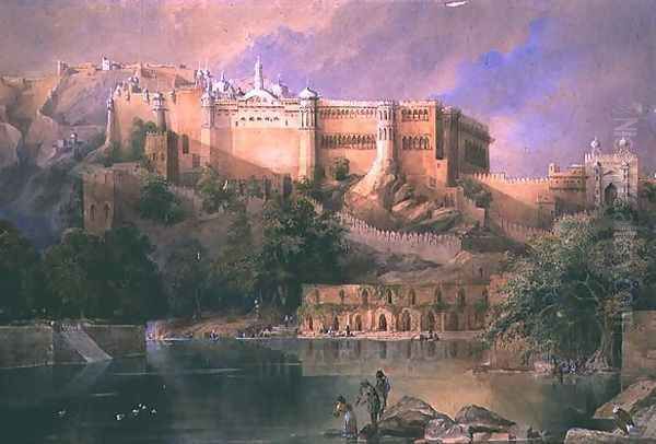 The Fort at Amber, Rajasthan, 1863 Oil Painting by William Simpson