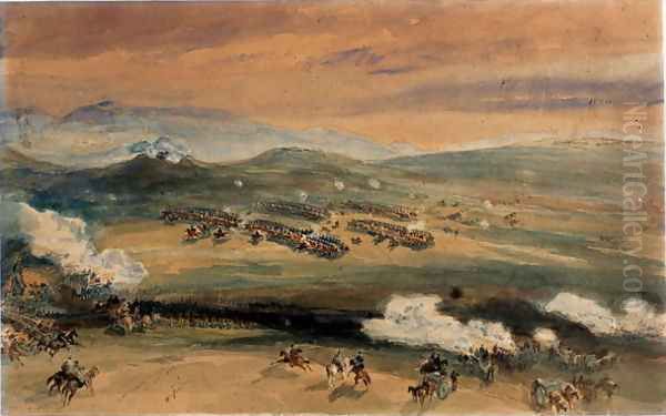 The Charge of the Light Brigade at the Battle of Balaklava, 1854 Oil Painting by William Simpson