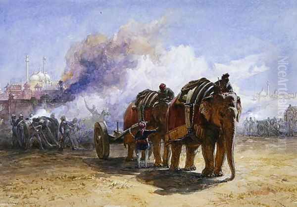 Elephant Battery, 1864 Oil Painting by William Simpson