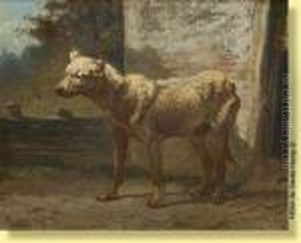 Le Chien De La Ferme Oil Painting by Louis Marie Dominique Romain Robbe