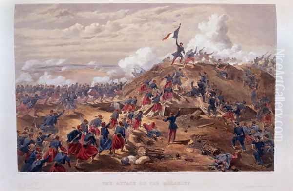 Attack on the Malakoff, engraved by Edmond Morin 1824-82 from The Seat of War in the East - Second Series, published by Colnaghi and Co., 1855 Oil Painting by William Simpson