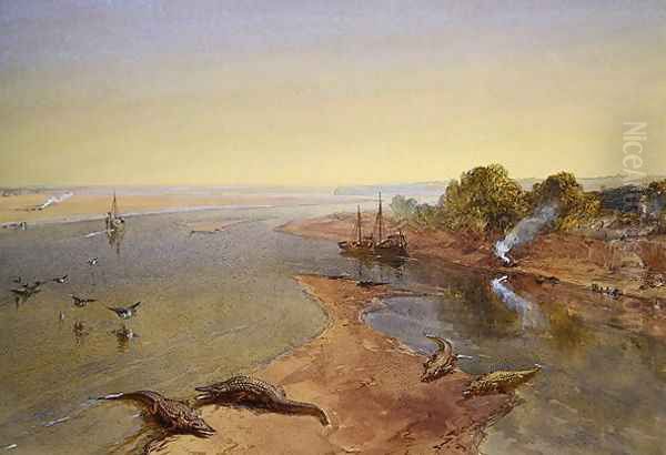 The Ganges, 1863 Oil Painting by William Simpson