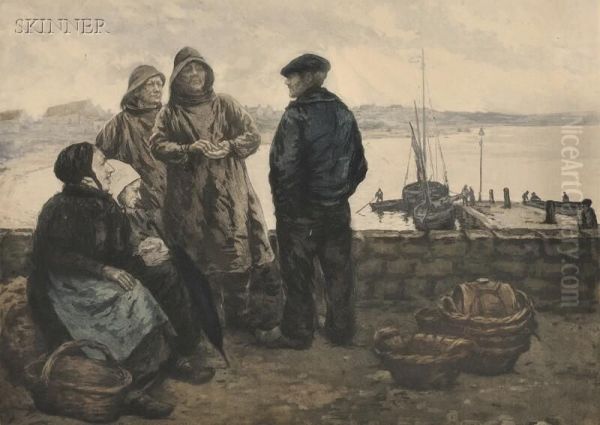 Les Coups De Mer Oil Painting by Manuel Robbe