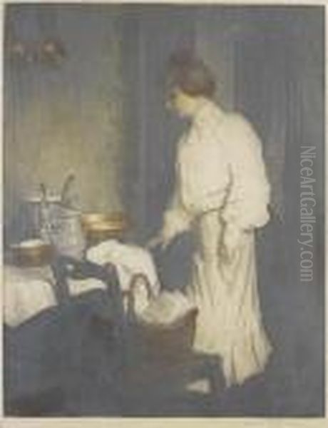 In The Kitchen Oil Painting by Manuel Robbe