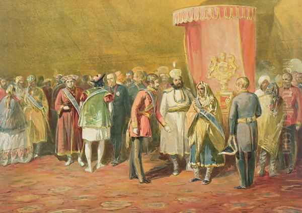 The First Investiture of the Star of India, 1863 Oil Painting by William Simpson