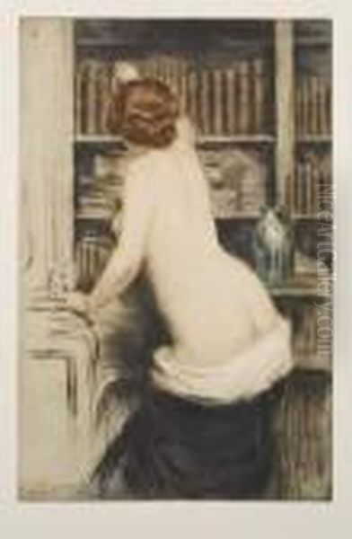 La Bibliothecaire Oil Painting by Manuel Robbe