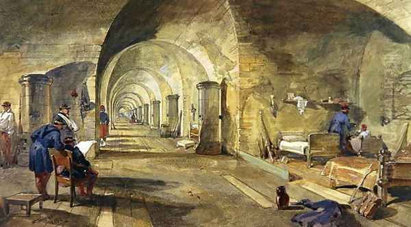 Interior of Fort Nicholas, Sebastopol, Crimea Oil Painting by William Simpson