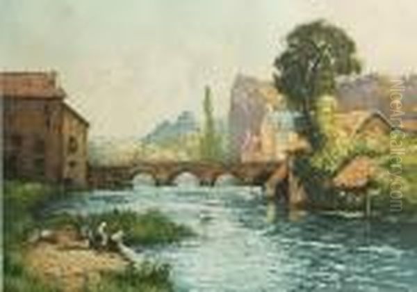 Pont De La Ville Oil Painting by Manuel Robbe