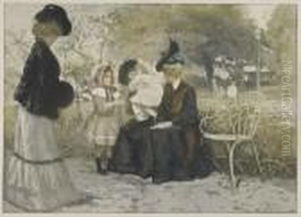 Dans Le Jardin Oil Painting by Manuel Robbe