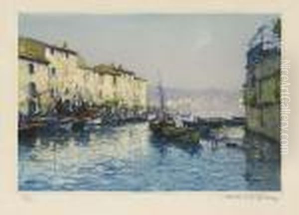 Martigues Oil Painting by Manuel Robbe