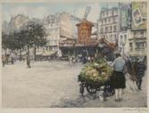 Moulin Rouge Oil Painting by Manuel Robbe