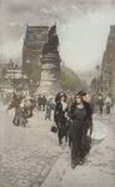 La Place Clichy Oil Painting by Manuel Robbe