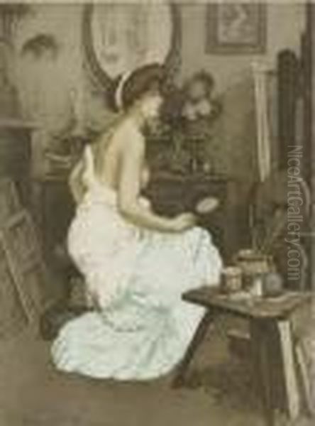 Avant La Pose (merrill Chase 8) Oil Painting by Manuel Robbe