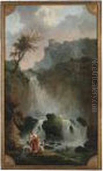 La Cascade Oil Painting by Hubert Robert