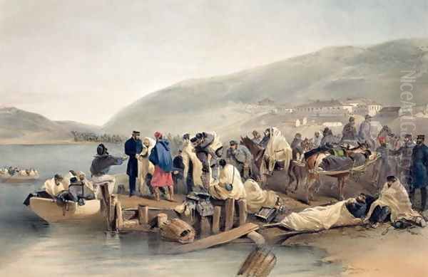 The Embarkation of the Sick at Balaklava, plate from The Seat of War in the East, published by Colnaghi and Co., 1856 Oil Painting by William Simpson