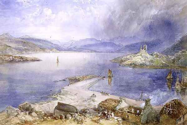 Kyleakin, Skye, 1866 Oil Painting by William Simpson