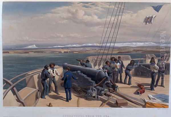 Sebastopol from the Sea, engraved by T. Picken, from The Seat of War in the East - First Series, published by Colnaghi and Co., 1855 Oil Painting by William Simpson