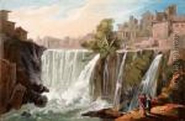 Le Cascate Di Tivoli Oil Painting by Hubert Robert