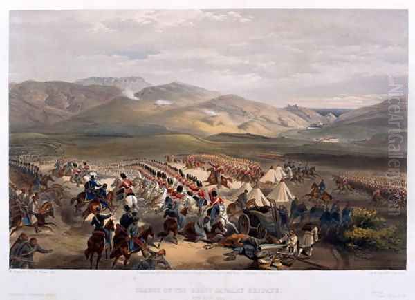 Charge of the Heavy Brigade at the Battle of Balaklava, 1854 Oil Painting by William Simpson