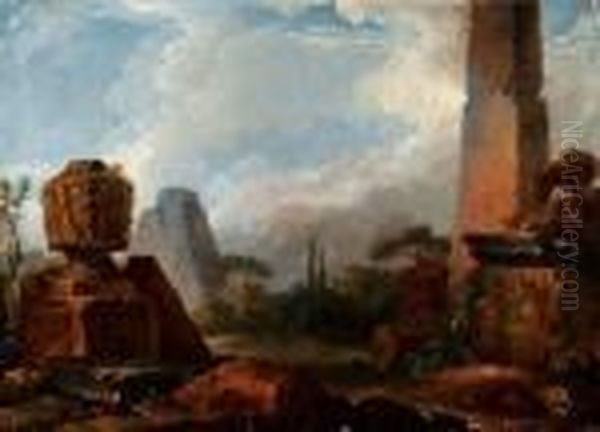 Capriccio Classico Oil Painting by Hubert Robert